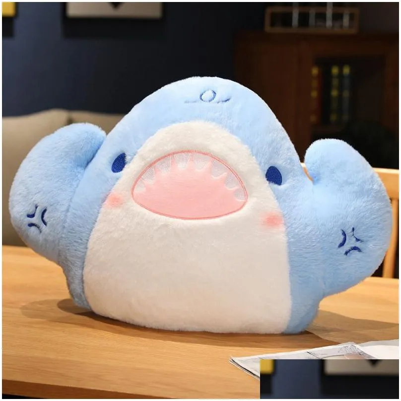 Stuffed Plush Animals Muscle Style Funny Shark Plushies Hug Pillow Fl Soft Doll Home Decor Gift