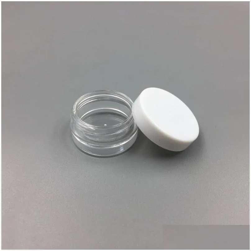 wholesale 1ml/1g plastic empty jar cosmetic sample clear pot acrylic make-up eyeshadow lip balm nail art piece container glitter bottle