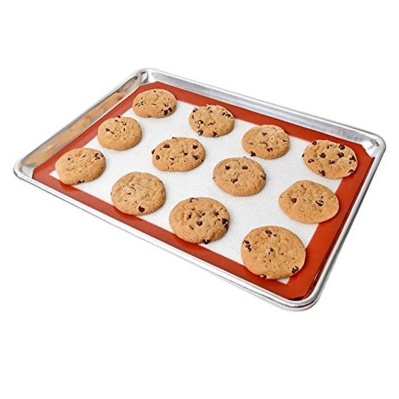 Other Bakeware Sile Baking Mats Nonstick Sheet Heat Resistant Reusable Oven Pan Liners Sheets Bake Cooking Kitchen Accessories Home Ga Dhaxd