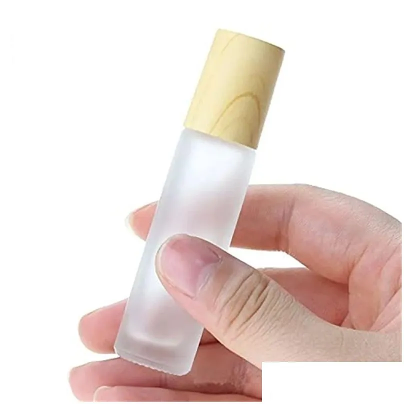 Roll On Bottles Wholesale Essential Oil Roller Bottles 5Ml 10Ml Glass Roll On Bottle With Stainless Steel Balls Portable Empty Per Con Dhdxu