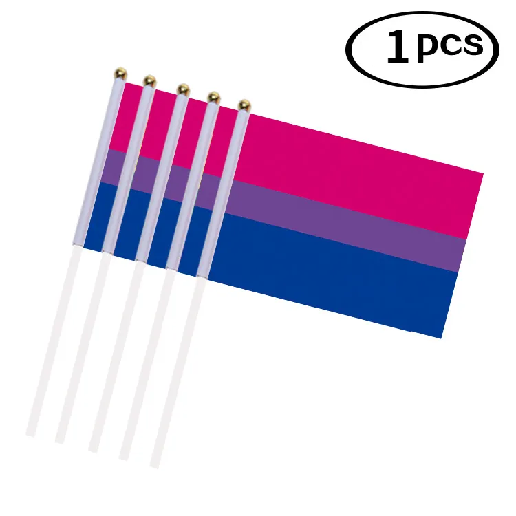 14X21cm Rainbow Flag with Flagpole Rainbow Gay Lesbian Homosexual Bisexual Pansexuality Transgender LGBT Pride U0428