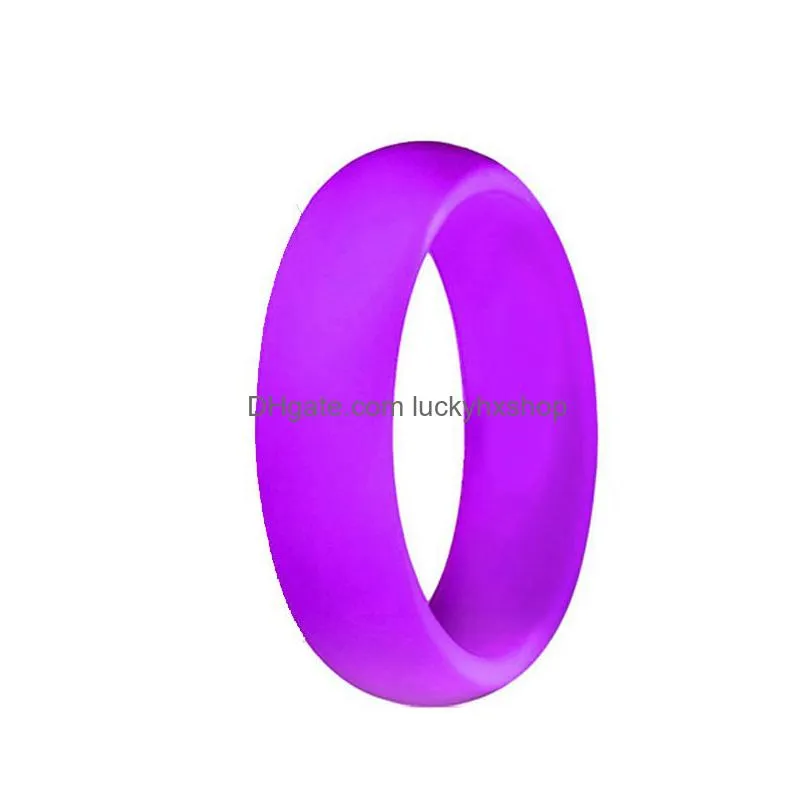 Band Rings Fashion 57Mm Sile Wedding Rings Solid Color Women S Hypoallergenic Oring Band Comfortable Lightweigh Men Ring For Couple Je Dhcxd