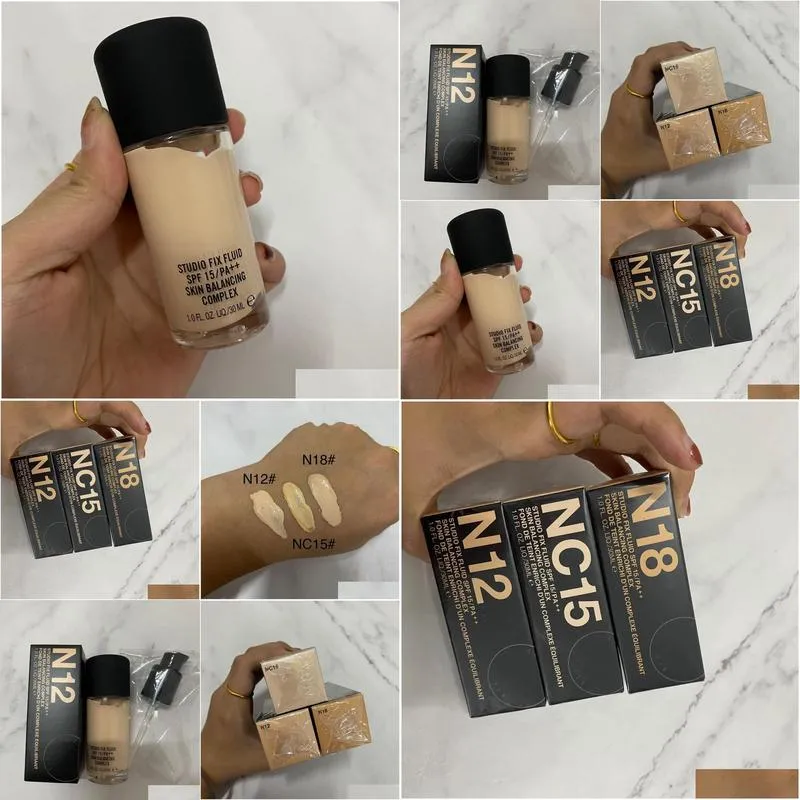 Other Health & Beauty Items Brand Fluid Foundation With Pump Skin Ncing Complex Makeup Liquid 3 Color Health Beauty Dhizk