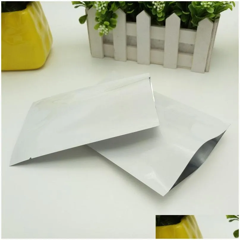 Packing Bags Wholesale Aluminum Foil Bag Heat Sealing Open Top Cream Samples Sealable Bags Vacuum Pouch For Dried Fruits Flower Office Dhret