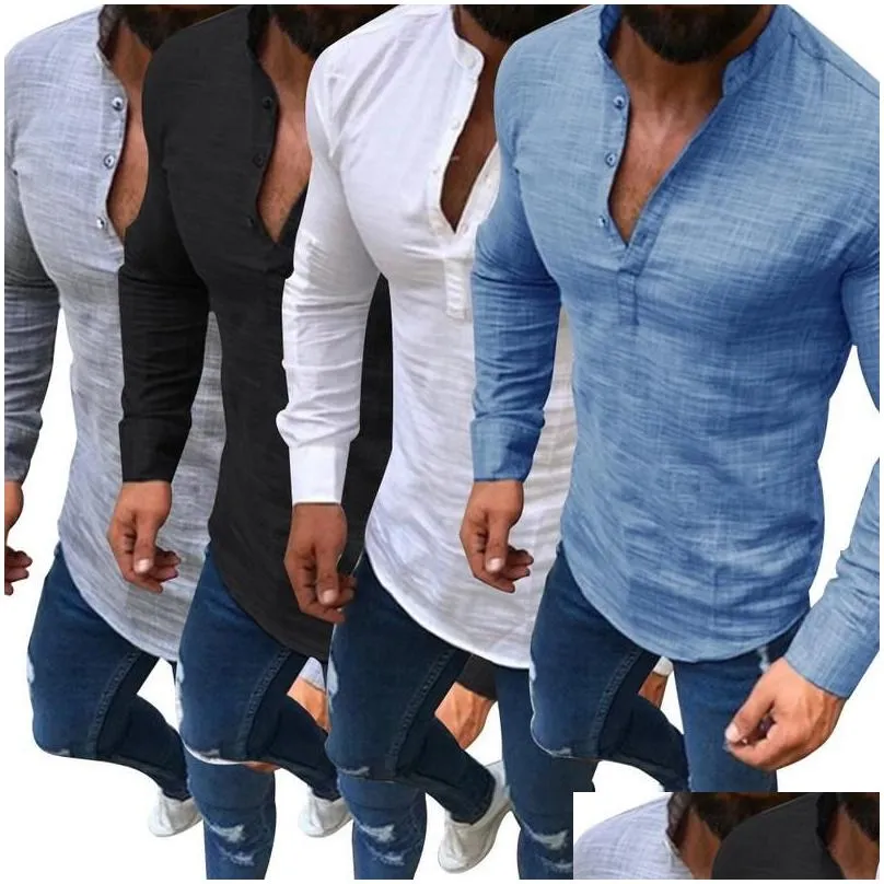 Men`S T-Shirts Men Casual T Shirts Gym Fitness Male Breathable Jogging Tees Long Sleeve Sweat Tshirt Workout Clothing Apparel Men`S Cl Dhid0