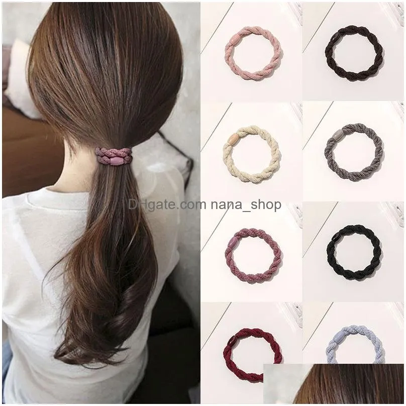 Hair Accessories Women Elastic Hair Rubber Bands High Quality Girls Ring Rope Scrunchies Solid Color Accessories Ponytail Ties Gum Hai Dhwrp