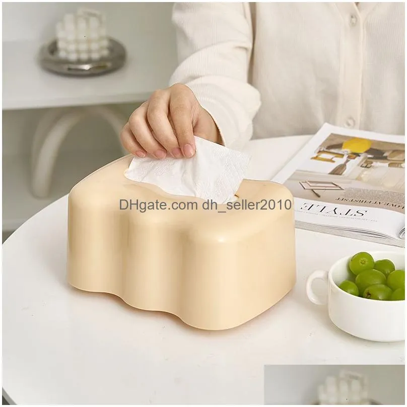 Tissue Boxes & Napkins Tissue Boxes Napkins Cloud Shape Lifting Box Spring Desktop Pum Paper Living Room Home Creative Ins Napkin Hold Dhnzw