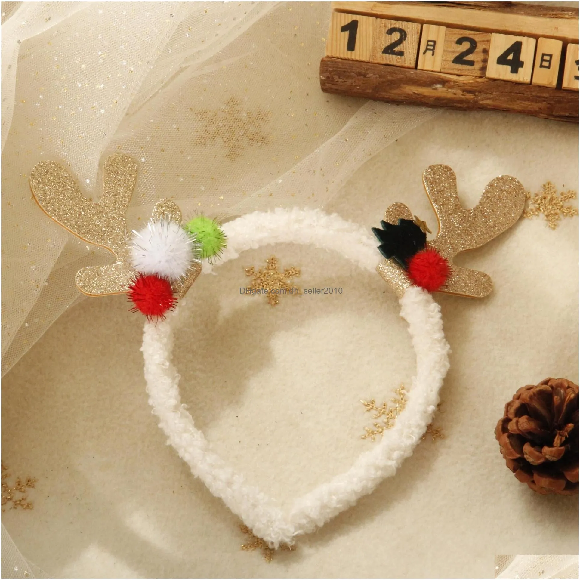 Party Favor Party Favor New Year Christmas Decoration Headband Elk Xmas Tree Hair Band Ornaments Kids Gifts Rrb16517 Home Garden Festi Dhwxq