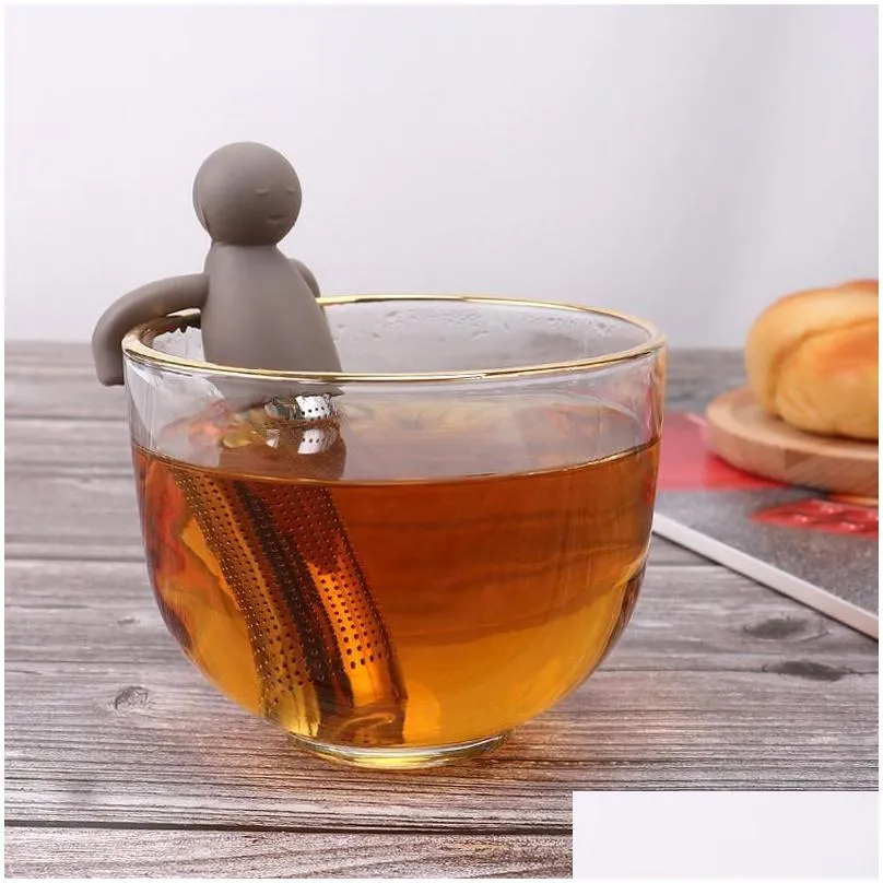 cute tea infuser strainer ball stainless steel extra fine mesh tea steeper filter for cup mug silicone handle 0913