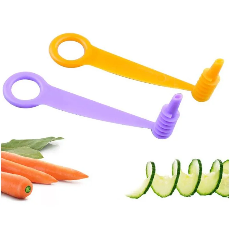 Fruit & Vegetable Tools New Creative Cucumber Spiral Slicer Fruit Vegetable Tools Rotating Slicing Mtifunctional Cutter And Cutting De Dh2Ap