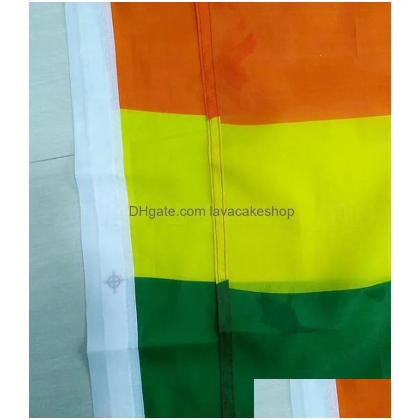 Banner Flags Rainbow Flag 3X5Ft 90X150Cm Lgbt Banner Polyester Colorf For Decoration 3 X 5Ft Kka6888 Home Garden Festive Party Supplie Dhg1V