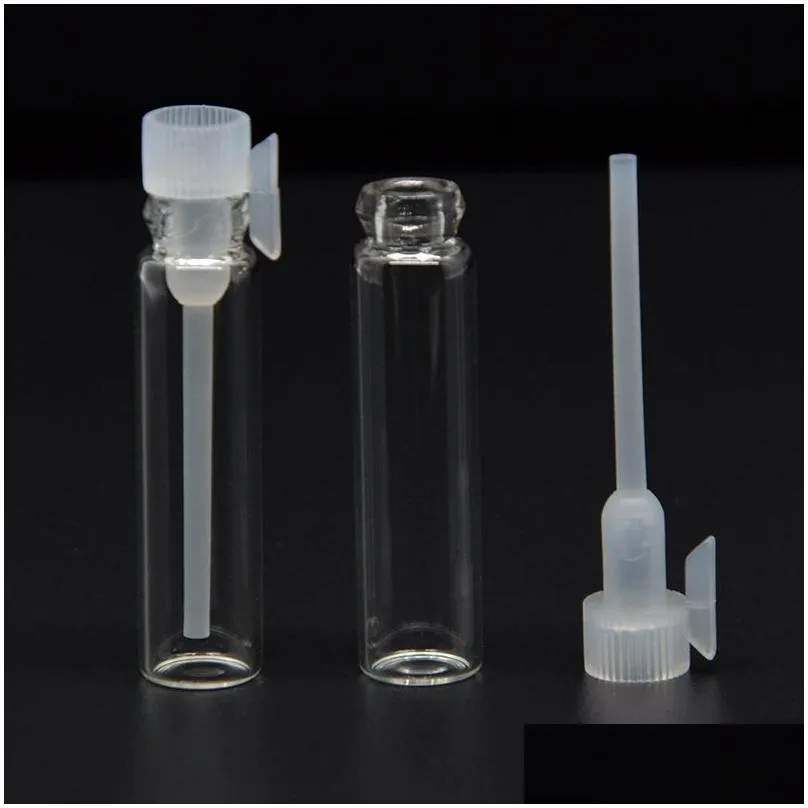 Packing Bottles Wholesale 1Ml Per Samples Mini Bottles With Black Lid Empty Glass Vials Dropper Bottle For Travel And Party Office Sch Dhsdh