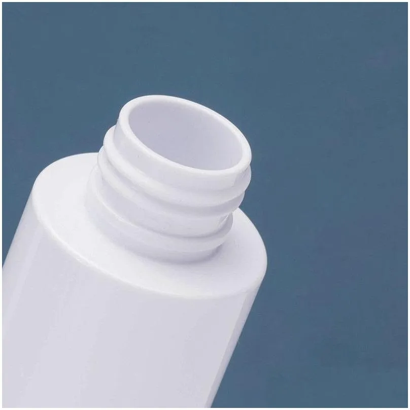 Packing Bottles Wholesale 100Ml/150Ml/200Ml Refillable Bottle Plastic Per Empty Thickened White Flat Shoder Cosmetic Container Office Dhtax