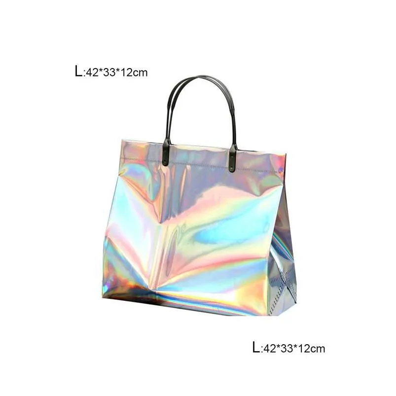 storage bags pvc shopping bag for women laser handbag holographic candy beach waterproof shoulder jelly