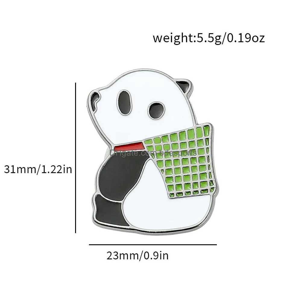 Party Favor Cartoon Panda Brooch Cute Party Favor Animal Alloy Badge Schoolbag Pencil Bag Decoration Supplies Home Garden Festive Part Dhvzw