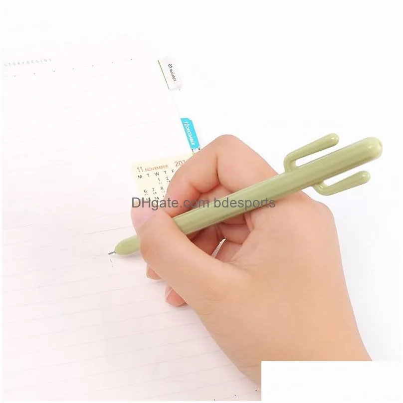 Gel Pens Wholesale Cactus Pen South Korea Stationery Cartoon Cute Gel Pens Student Prize Selling Gifts Office School Business Industri Dhkch