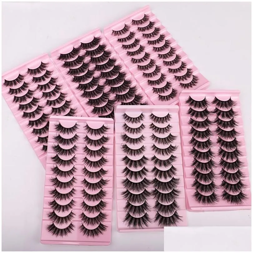 Other Health & Beauty Items False Eyelashes Cat Eye Fluffy Faux Mink Lashes 8D 3D Wispy Curl 10Pairs Pack Dramatic Long Thick Volume N Dhnes