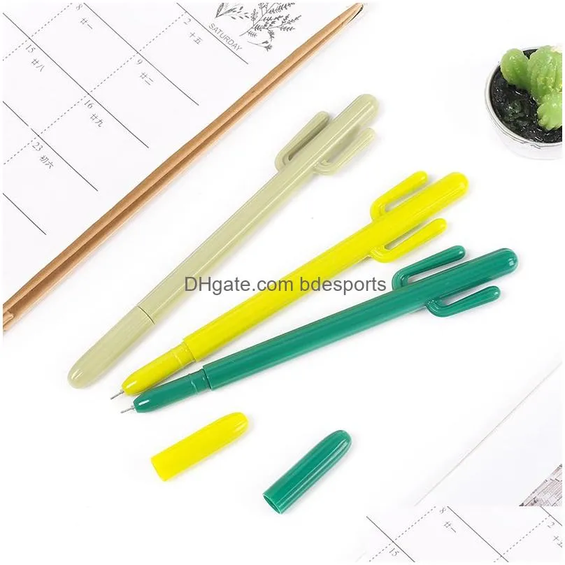 Gel Pens Wholesale Cactus Pen South Korea Stationery Cartoon Cute Gel Pens Student Prize Selling Gifts Office School Business Industri Dhkch