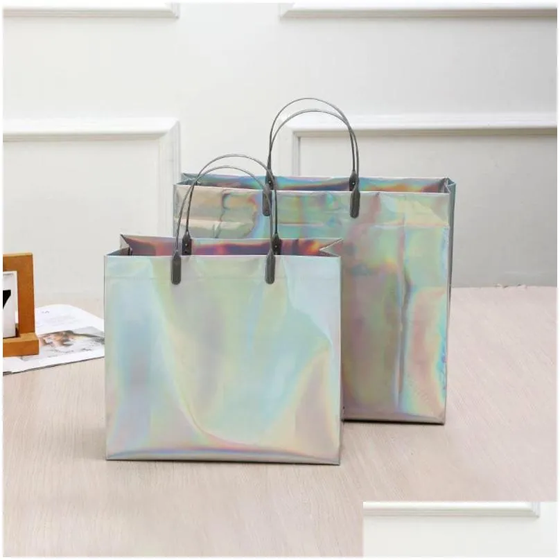 storage bags pvc shopping bag for women laser handbag holographic candy beach waterproof shoulder jelly