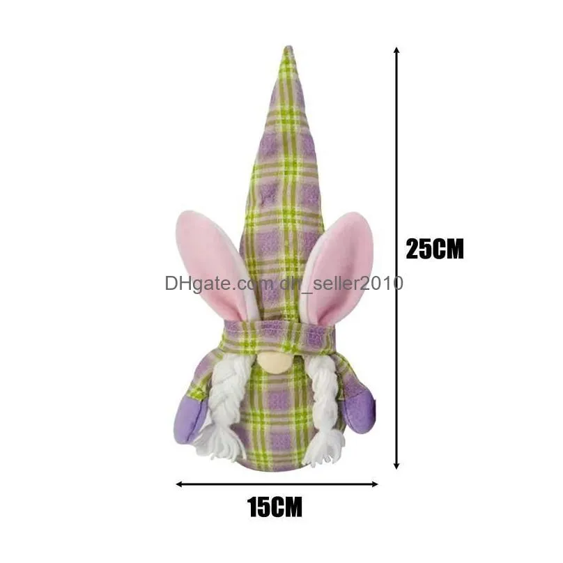Party Favor Easter Bunny Gnomes Plush Faceless Doll Home Decorations Present Spring Gift Stuffed Cartoon Diy Holiday Ornament Home Gar Dhep6