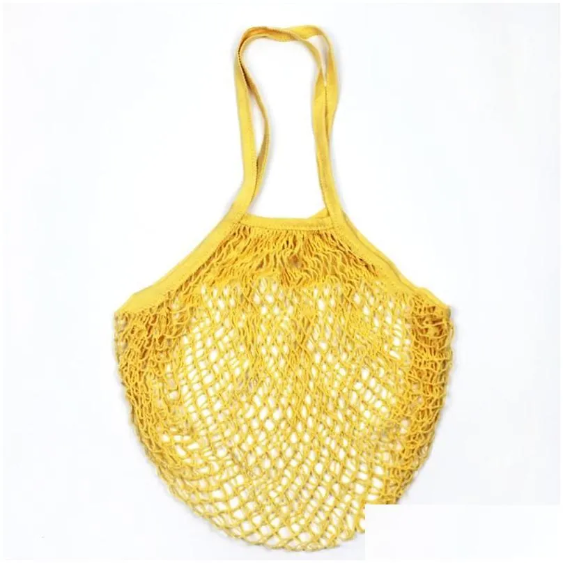 storage bags portable net bag shopping mesh for fruit vegetable washable eco-friendly handbag cotton foldable