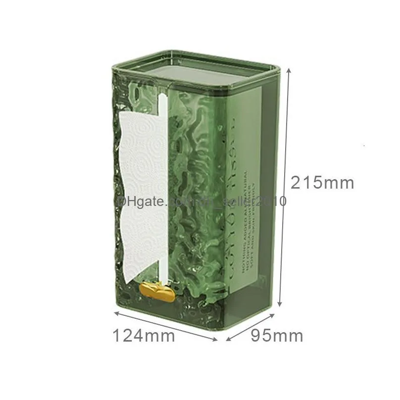 Tissue Boxes & Napkins Tissue Boxes Napkins Mtipurpose Box Transparent Rectangar Storage Bathroom Wall Mounted Toilet Paper Case Deskt Dhews