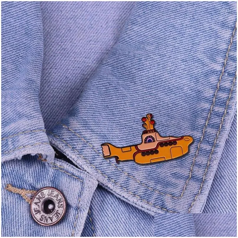 Pins, Brooches Brooches Yellow Ssubmarine Enamel Pin Music Badge Backpack Decoration Jewelry Jewelry Dhrwq