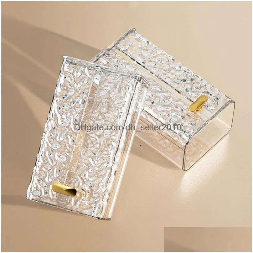 Tissue Boxes & Napkins Tissue Boxes Napkins Mtipurpose Box Transparent Rectangar Storage Bathroom Wall Mounted Toilet Paper Case Deskt Dhews