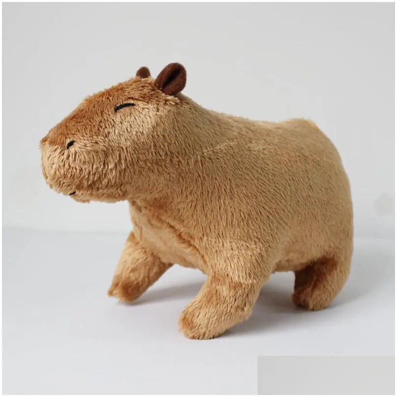 Simation Fluffty Capybara Stuffed Animals Plush Toy Soft Dolls Real Life Kids Toys Peluche Christmas Gift 18Cm