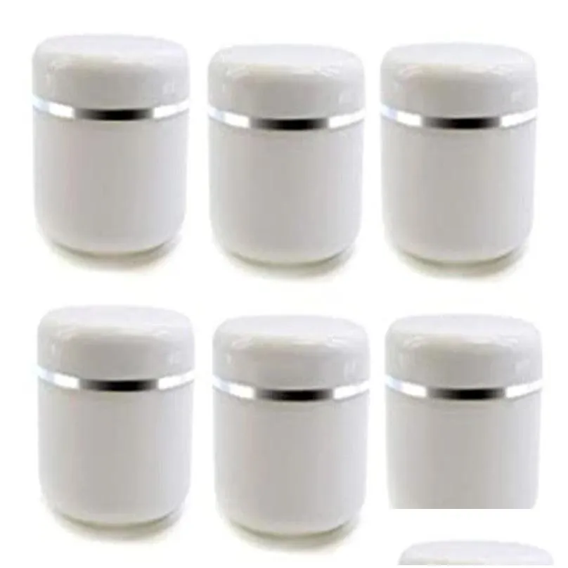 Packing Bottles Wholesale 20G 30G 50G 100G 150G 200G White Plastic Jar With Lid Empty Refillable Cosmetic Bottles Make Up Face Cream L Dhktn