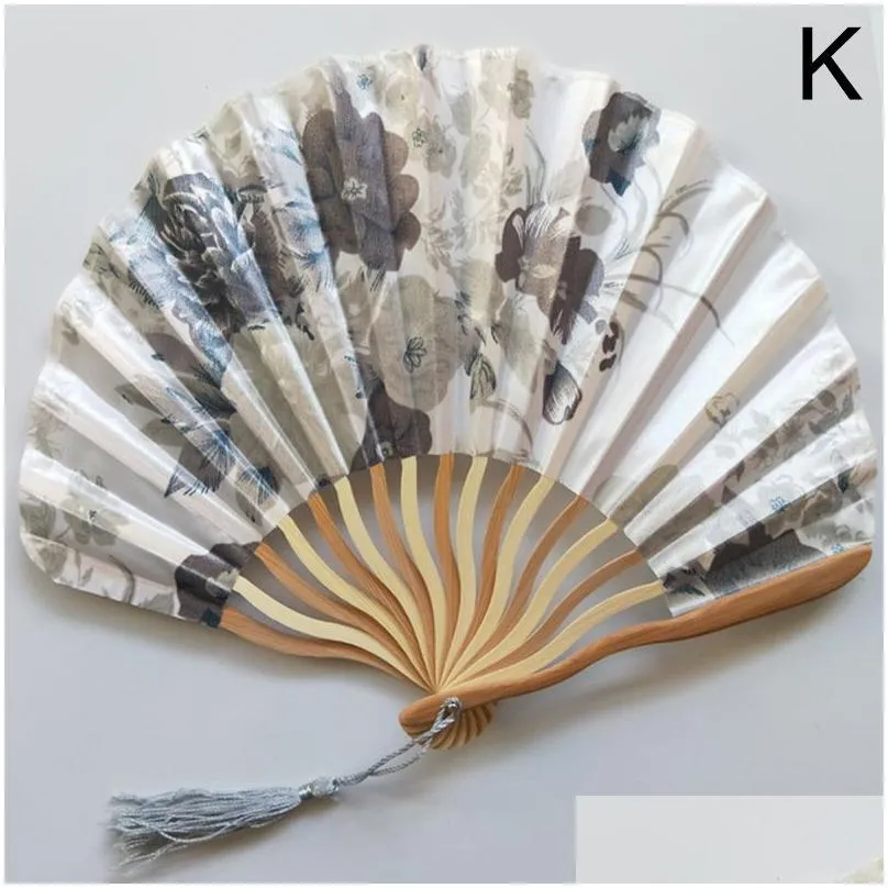 chinese style hand held fans personalized pattern silk bamboo folding fans handheld wedding hand fan