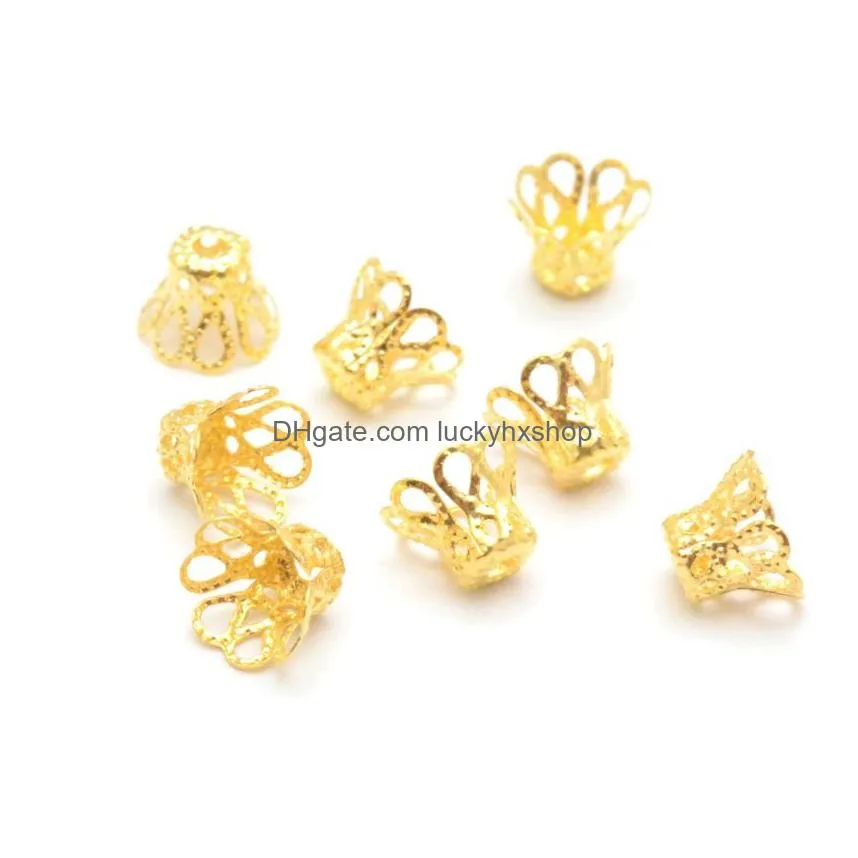 Bead Caps 1000Pcslot Metal Cup Hollow Flower Spacer Beads End Caps Pendant Diy Charms Connectors Jewelry Finding 5X6Mm7504066 Jewelry Dhc5H