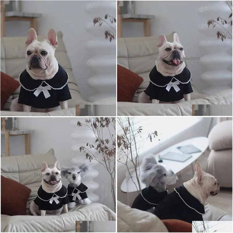 Dog Apparel Dog Apparel Autumn Winter Clothes Designer Sweater Schnauzer French Bldog Teddy Small Medium Luxury Cat Veet Dress Pet Ite Dh0Sf