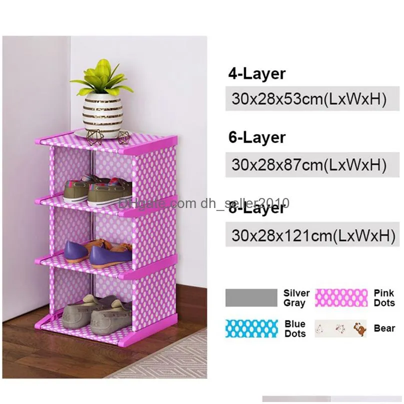 Storage Holders & Racks Standing Shoe Rack Dustproof Shoes Cabinet Assemble Organizer Shelf Top-Quality Corner Closet Holder Amazing 2 Dha16