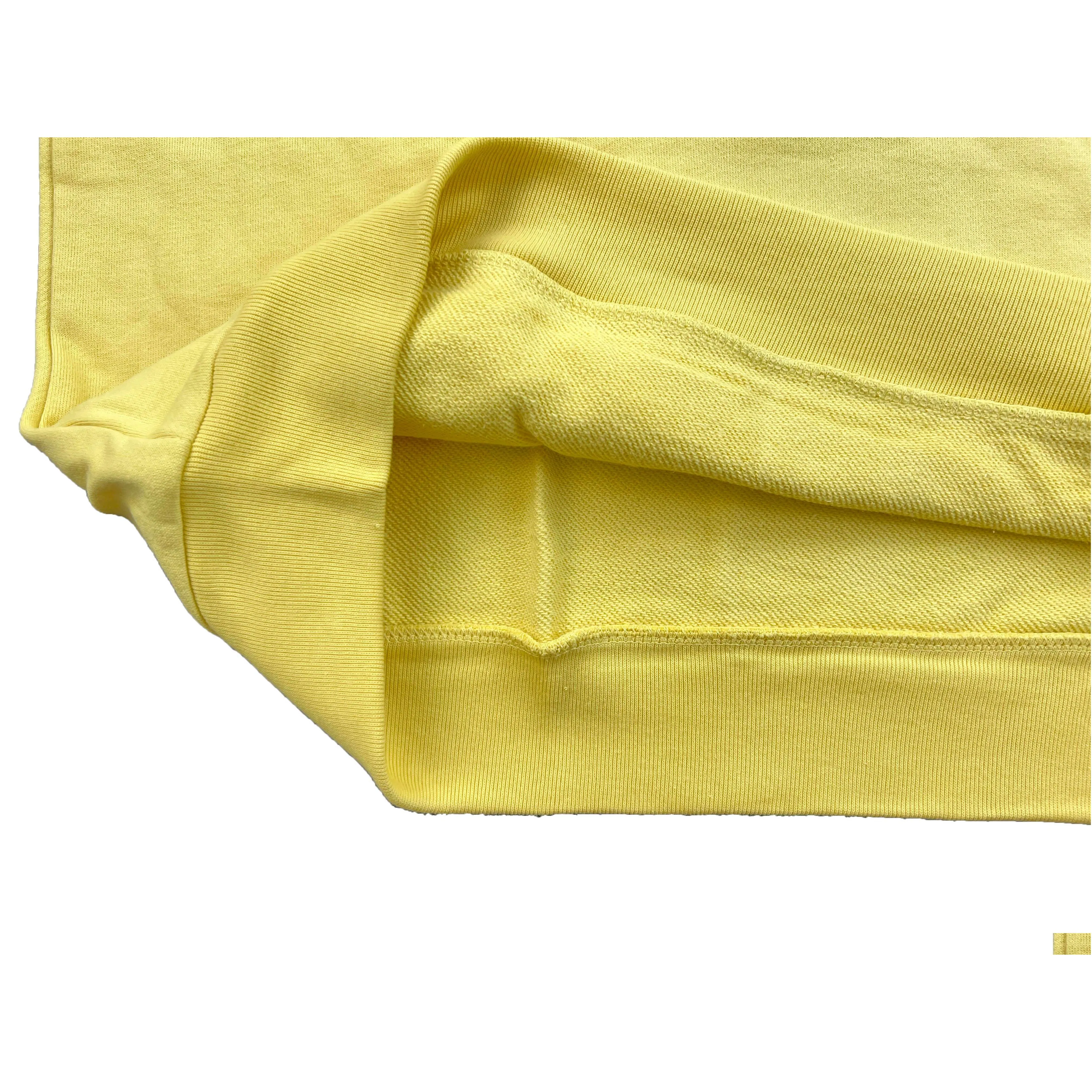 2022 yellow color hoodies sweatshirts men women 1 high quality vintage wash printed hoodie oversized long sleeve
