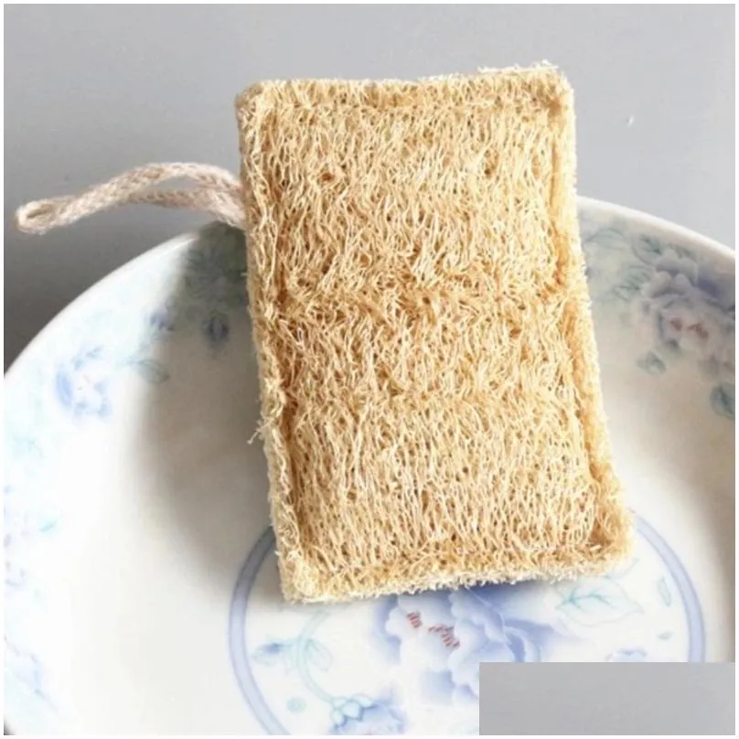 100% natural biodegradable bath exfoliating loofah sponge pads natural dish luffa sponge kitchen vegan loofah sponge lxj161