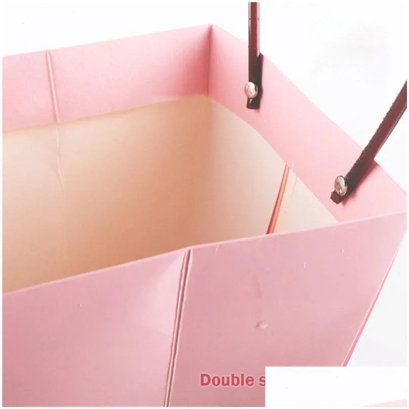 Gift Wrap Pvc Gift Box Craft Paper Bags For Flower Bouquet Jewelry Packaging Basket Handy Home Garden Festive Party Supplies Event Par Dhlem