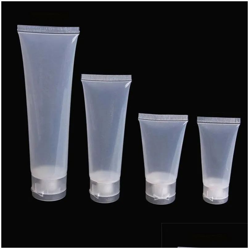 Packing Bottles Wholesale 10Ml 15Ml 20Ml 30Ml 50Ml 100Ml Portable Empty Refillable Clear Plastic Soft Tube Cosmetic Sample Packing Con Dhhst