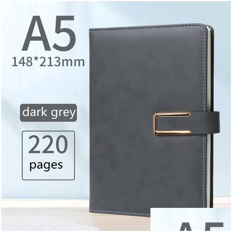 Notepads Wholesale A5 B5 Journal Notebook Pu Leather Er Notepads Magnetic Closure Diary Office Work Business Notepad Office School Bus Dhae3