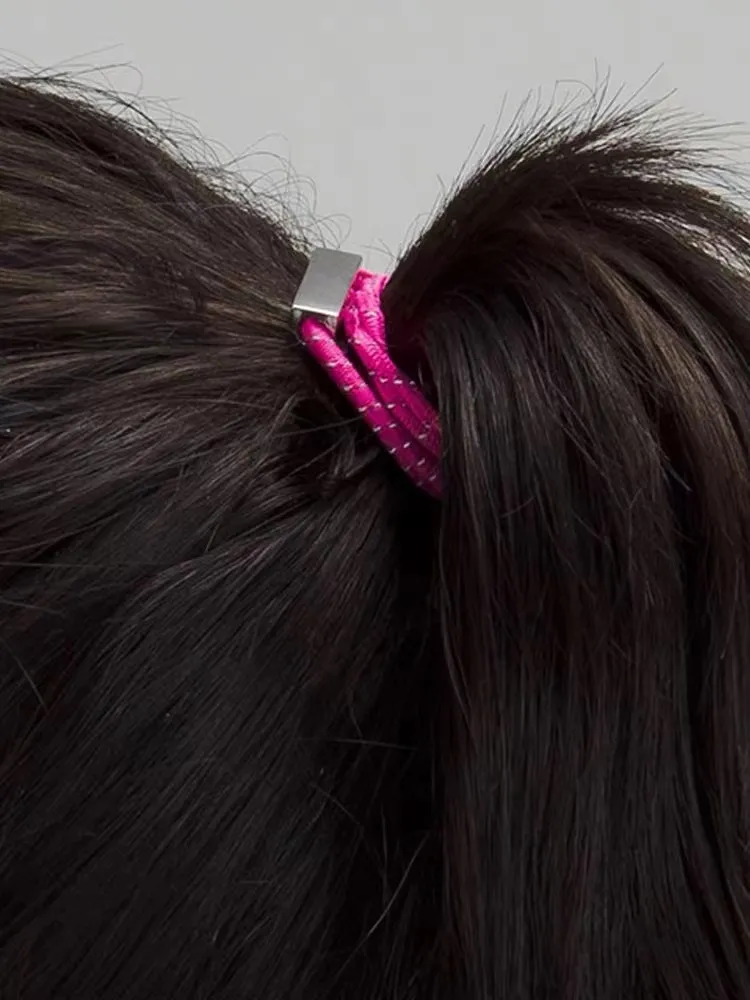 LU Sleek And Strong Hair Ties Women's Gym Yoga Hair Bands Metal Logo Hair Rope 