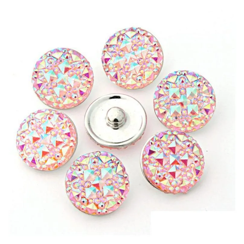 Charms Wholesale 18Mm Ginger Snaps 7 Colors Round Resin Snap On Jewelry Fit Buttons Charm Bracelet Interchangeable Diy Jewelry Jewelry Dhwnu