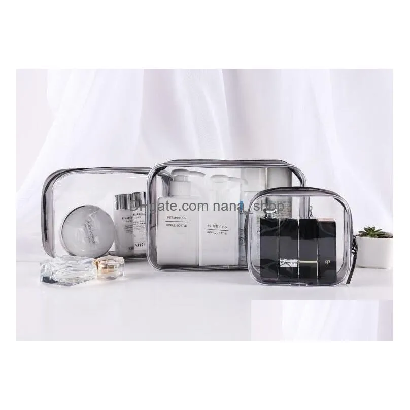 Cosmetic Bags Travel Transparent Cosmetic Bags Pvc Women Zipper Clear Makeup Bag Bath Toiletry Wash Beauty Case Make Up Organizer Acce Dhxj8