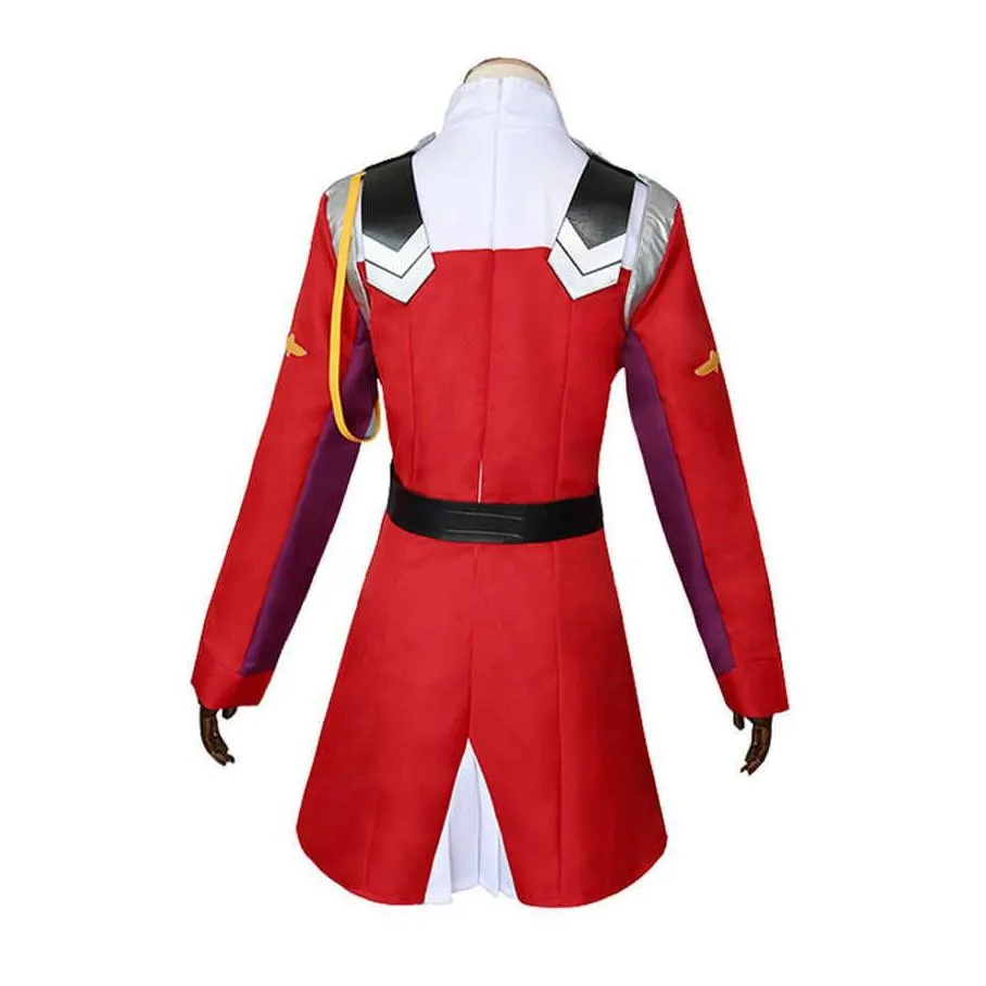 Other Festive & Party Supplies Zero Two Cosplay Costumes Darling In The Franxx 02 Dress Uniform Suits Headwear Wig Women Halloween Cos Dhima