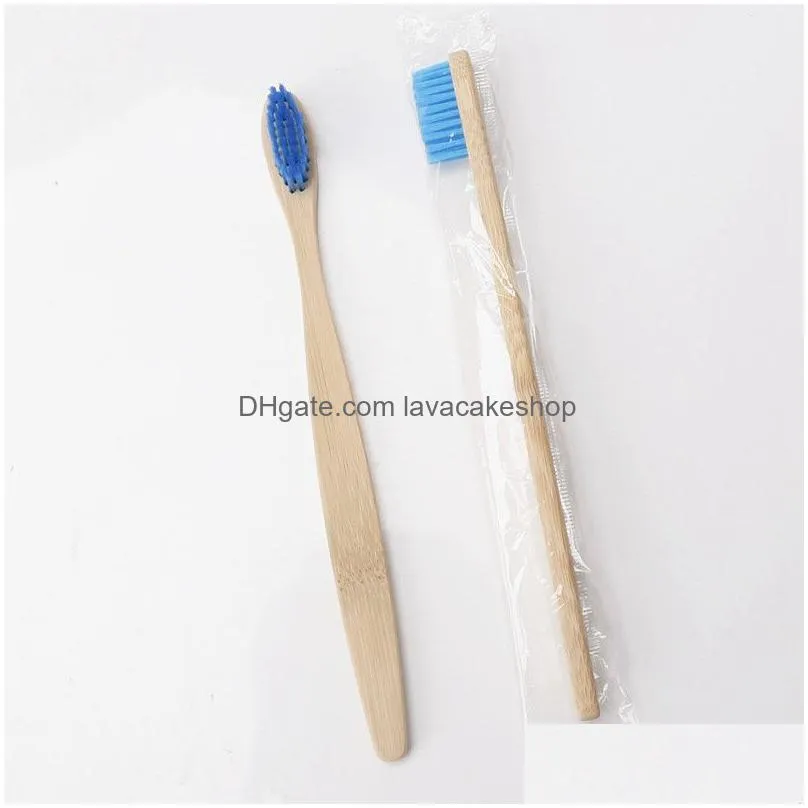 Disposable Toothbrushes Bamboo Toothbrush Soft Bristle Brush Natural Rainbow Color Oral Care El Disposable Home Bath Supplies Hhaa816 Dhqnd