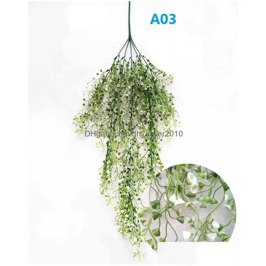 Decorative Flowers & Wreaths Newartificial Flowers Vine Ivy Leaf Silk Hanging Fake Plant Artificial Plants Green Garland Home Wedding Dhigx