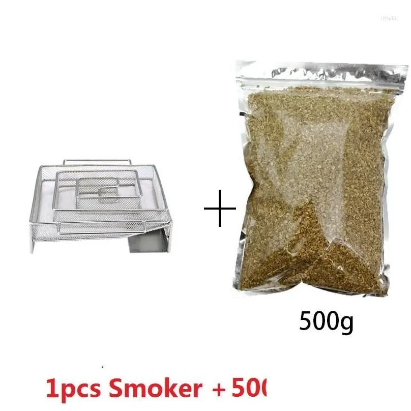 tools cold smoke generator bbq accessories steel barbecue grill cooking tool smoker salmon bacon fish mini  wood chip smoking box