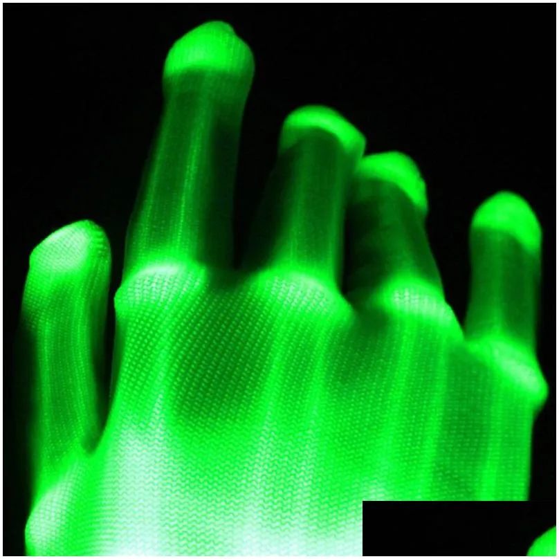 Party Favor 1Pcs Led Flashing Gloves Glow Light Up Finger Lighting Dance Party Decoration Supplies Chgraphy Props Christmas Home Garde Dhpjy