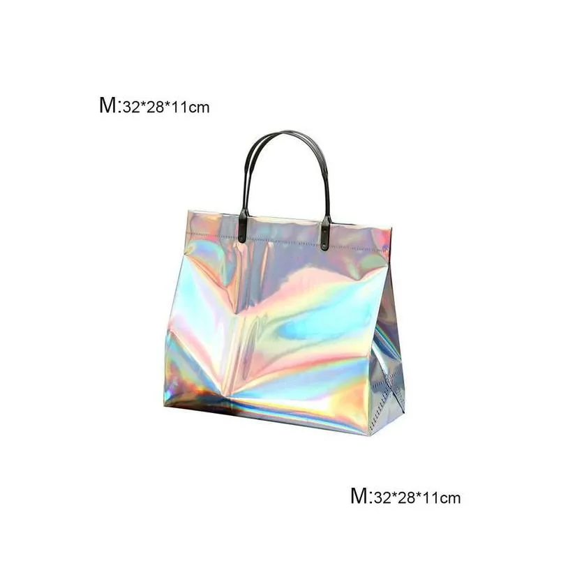 storage bags pvc shopping bag for women laser handbag holographic candy beach waterproof shoulder jelly