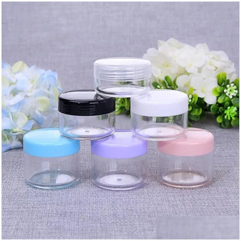 Packing Bottles Wholesale 10G 15G 20G Cosmetic Sample Empty Container Bottle Plastic Pot Jars With Screw Cap Lid Bottles Eye Shadow Ca Dhkhk