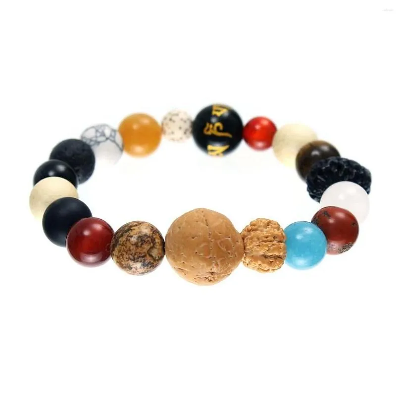 Chain Link Bracelets Buddhist Six-Character Mantra Hand String Bracelet Eighteen Seeds Handheld Rosary Natural Stones Jewelry For Men Dhkul